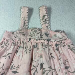Joie Dress Baby Girl 18M Pink Floral Shoulder Tank Strap Dress Lace Trim